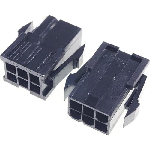 100pcs 5559 4.20mm 6 P 6 PIN Plug Housing Panel Mount Mini-Fit PC computer Video graphics card GPU PCI-E PCIe Power Connector