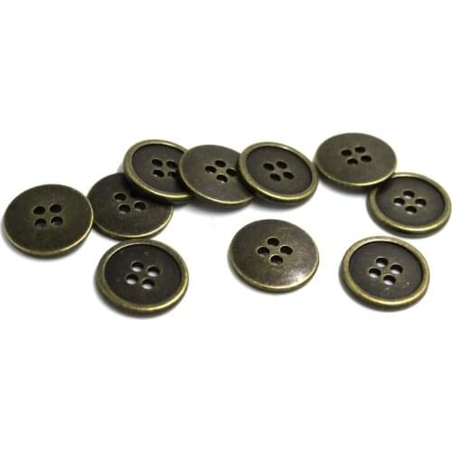 20pcs 20mm Metal bronze flower flat Buttons Pattern Carved Sewing Buttons