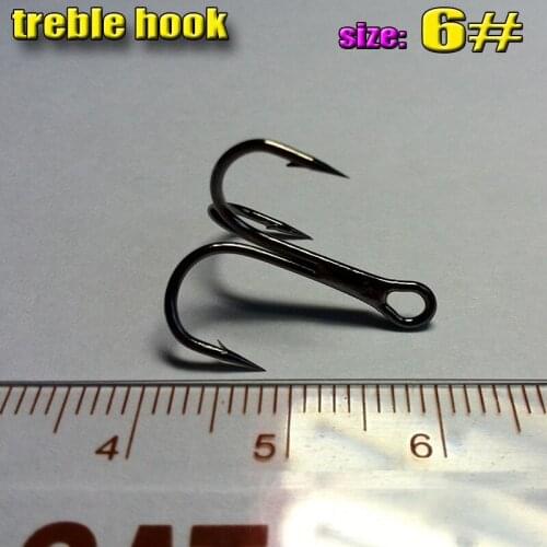 2020new Treble Fishing Hooks 6# 50pcs/lot high carbon steel