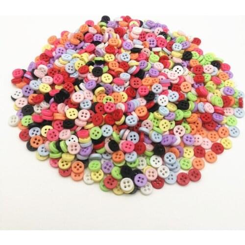 250pcs 6mm Mixed Mini Tiny Plastic Round Circle 4 Holes Buttons For Doll Clothing Sewing Accessories DIY Crafts