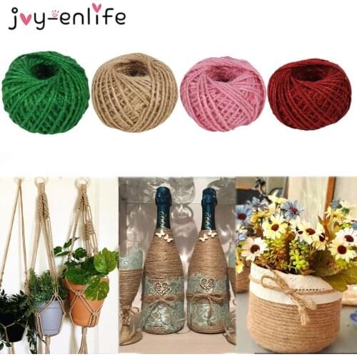 30M Natural Burlap Hessian Jute Twine Cord Hemp Rope String DIY Craft Rustic Wrap Gift Packing String Wedding Party Decoration