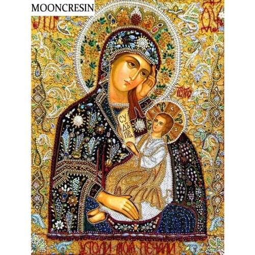 5D Diamond Painting Full Square Religious Virgin Cross Stitch Diy Diamond Embroidery Mosaic Painting Rhinestone Decoration Home