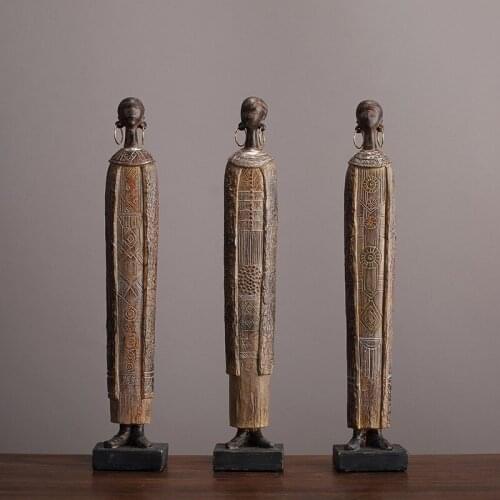 African tribal art woman portrait decoration retro nostalgic style living room TV cabinet wine cabinet study desk decoration