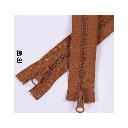 Free shipping 5pcs/lot 5# 150cm brown resin double sliders open-end zipper clothes Placket bedding bag zipper