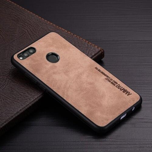 AMMYKI For Huawei Enjoy 7S 8 Plus Y7 Y9 2018 P Smart Case Silicone case For Huawei Honor 7X 7C V9 leather case