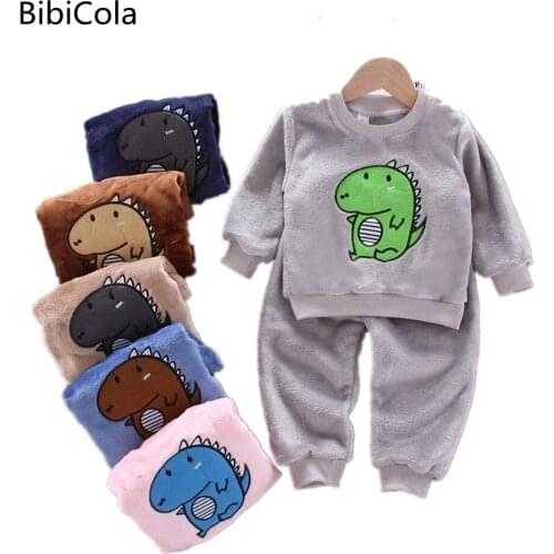 Baby Girls Home Service Suit Baby boys Children Clothing Autumn And Winter Flannel Pajamas Two-Piece Christmas Suit
