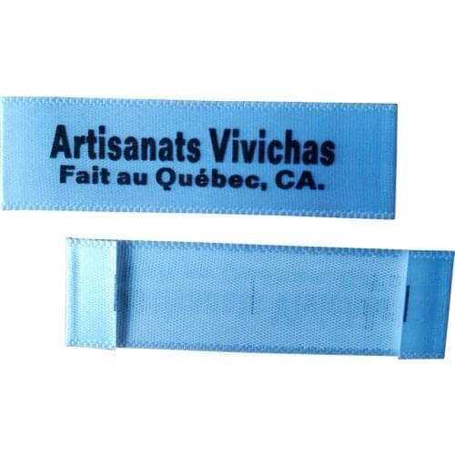 Customized Ribbon Printed Garment Labels Silkscreen Care Satin Label With Own Logo Custom Silk Ribbon Print Sewing Clothing Tags