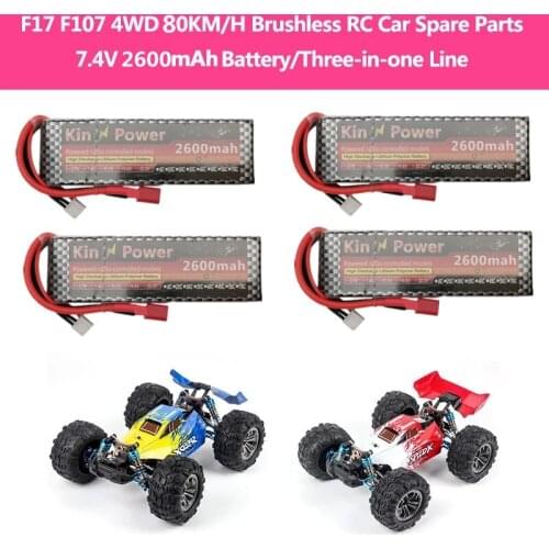 F17 F107 4WD Alloy 70KM/H Off-road RC Car Spare Parts 7.4V 1600mAh Original Battery For F17 F107 Electric Remote Control Buggy
