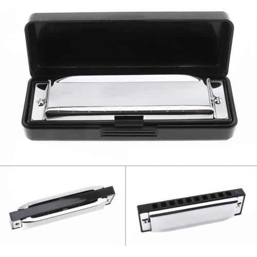 10 Holes 20 ToneC Harmonica Diatonic Blues Harp Mouth Organ Musical Instrument Stainless Steel for Beginner