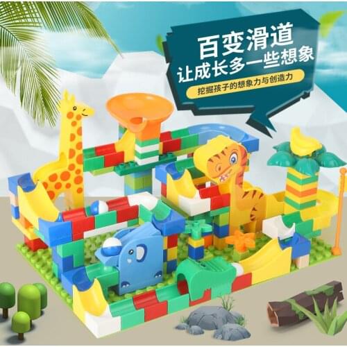 Childrens compatible LEGO large particle building block assembly benefit intelligence toy baby variable slide boys and