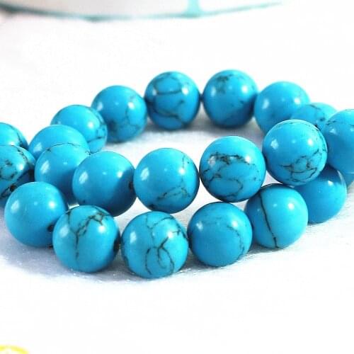 Blue Calaite Turquoises Stone 4mm 6mm 8mm 10mm 12mm Round Beads Diy Jewelry Wholesale Price Loose Beads Diy Jewelry 15inch B286