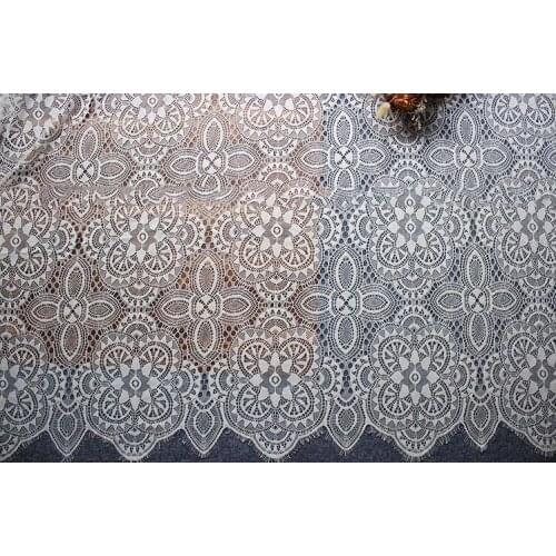 Wide 1.5 meters length 3 meters eyelash lace african lace fabric 2019 high quality lace black