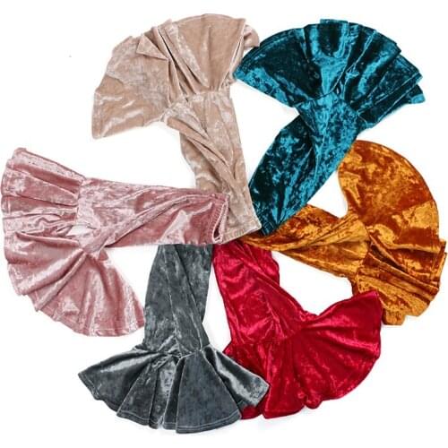 Kaiya Angel Hot Toddler Girls Bell Pants Spring Autumn Winter Ruffle Trousers 0-8Y Boutique Chlidren Girls Velvet Pants