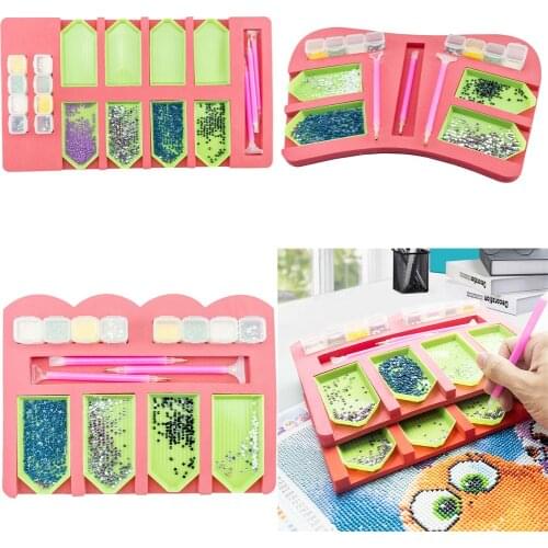 1 Set Multi-Boat Diamond Painting Tray Holder Beading Storage Tray Point Drill Pen Drill Clay Organizer Storage Box DIY Craft