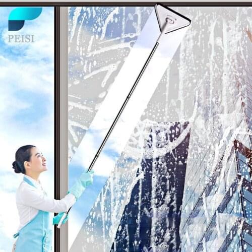 PEISI Multifunction Flat Mops For Washing Windows Telescopic Glass Wiper Double Side Window Cleaning Brush Home Cleaning Tools