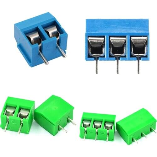 Can be spliced Terminals KF301-5.0mm terminal blue/green 2P/3P screw type PCB terminal Applicable wire diameter: 22-14AWG