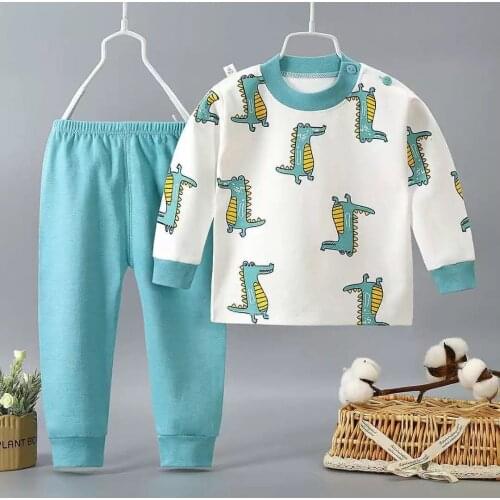 New Boys And Girls Autumn Nightwear Suits Children Cotton Cartoon Long Sleeve Underwear Kids Casual Pajamas Sleepwear