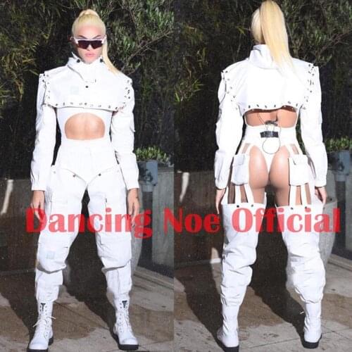 New Festival Outfit Stage Costume Nightclub Bar Women Rave Clothes Fashion Stitching Color Bikini Dj Ds Pole Dance Wear DN6117