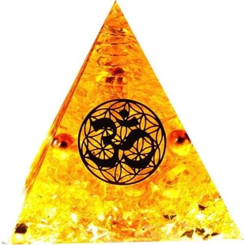AURA REIKI Orgonite Auras High Frequency Energy Pyramid Transit Grows Change Fortune Field Yoga Meditation Gold Decoration Gift