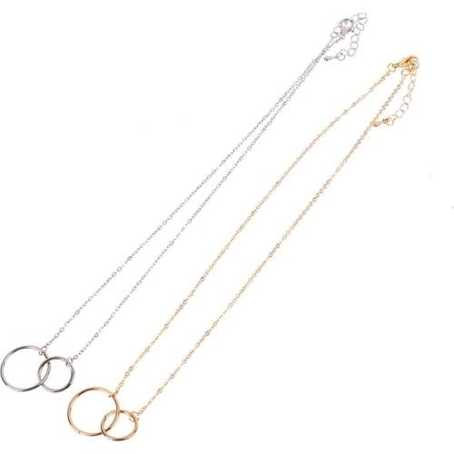 1PC Mother Daughter Two Interlocking Infinity Circles Pendant Necklaces Christmas Pendant Necklaces Birthday Jewelry