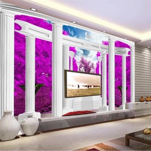 Beibehang Wallpaper Mural Custom Living Room Bedroom Dream 3d European Style Roman columns Mural Wall Home Decoration