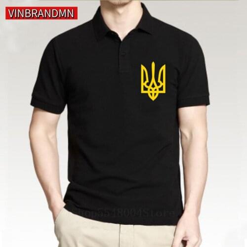 Ukraine coat of arms Polo shirt men Ukrainian emblem Shirt black yellow logo Shirts Ukraine logo Apparel Fashion pride clothing