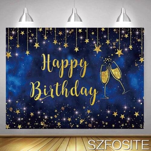 Hello Blue Starry Sky Bar Carnival Theme Party Background Adult Birthday Table Decoration Photography Photo Kids Vinyl Banner