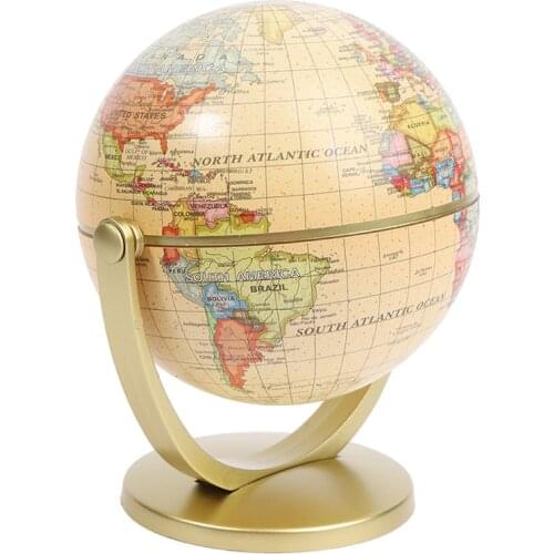 360 Degree Rotating World Globe Earth Antique Home Office Desktop Decor Geography Educational School Supplies Kids Learning Gift