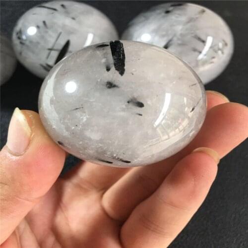 5-7 cm natural black crystal egg, black hair crystal egg, home decoration