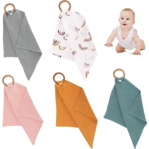 1pc Baby Face Cloth Baby Bath Towel Handkerchief Cotton Burp Cloth Soft Absorbent Gauze Kindergarten Washcloth Wooden Teether