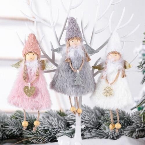 1pc Christmas Tree Decorations Cute Angel Doll Girl Love Plush Ornaments Pendant New Year Home Creative Decor Xmas Gift For Kids