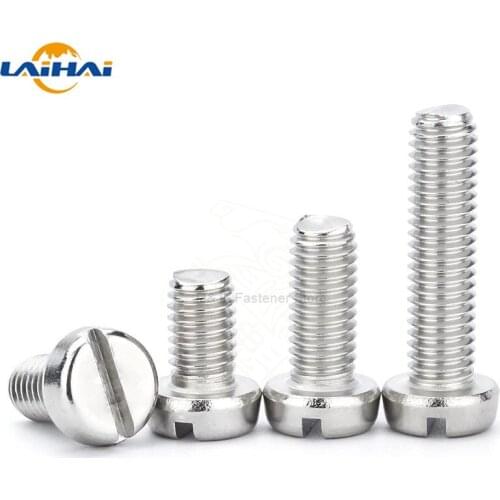 10/50pcs M1.6 M2 M2.5 M3 M4 M5 M6 304 A2-70 stainless steel GB65 Slotted Cap Head Slot Column Round Cheese Head Screw Bolt