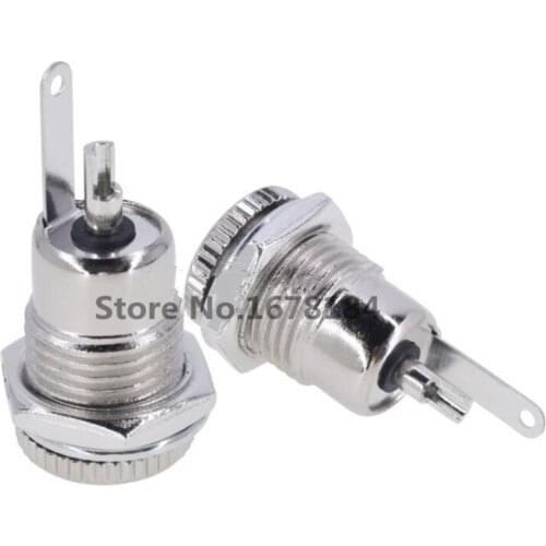 10PCS/LOT DC099 5.5 mm x 2.1mm DC Power Jack Socket Female Panel Mount Connector Metal DC-099 Open Hole 11MM