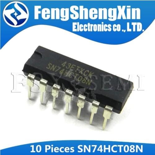 10PCS SN74HCT08N DIP14 SN74HCT08 DIP 74HCT08 74HCT08N QUADRUPLE 2-INPUT POSITIVE-AND GATES IC