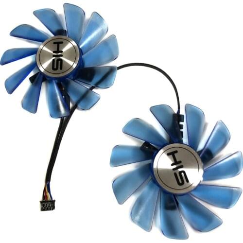 2pcs/Set 86MM RX480 GPU VGA Alternative DUAL Fan For HIS RX 570 RX470/480 Graphics Card Cooling