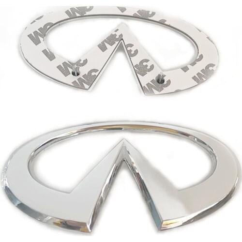 3D ABS Chrome Silver 124x63mm Infiniti Car Styling Emblem Logo For Rear Trunk Bumper Boot Mark Accessories Badge Sticker Decals