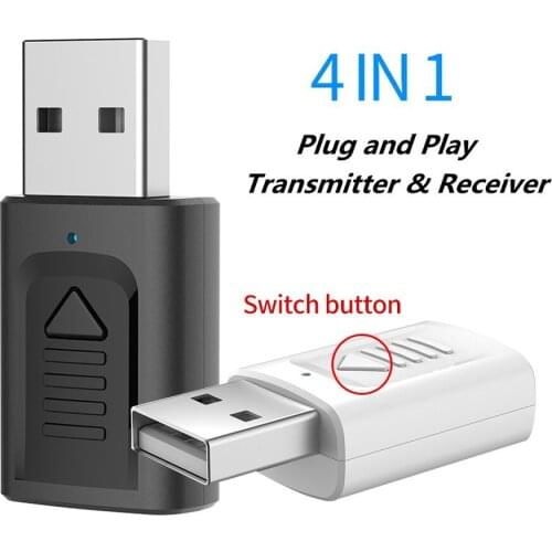 4 IN 1 Mini Bluetooth Receiver Transmitter USB Stereo Bluetooth 5.0 Audio AUX RCA USB 3.5mm Jack For TV PC Car Wireless Adapter