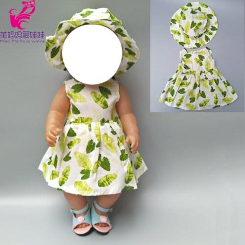 43cm baby dolls flower dress with hat for 18" girl doll dress accessory baby girl gift play doll dress up