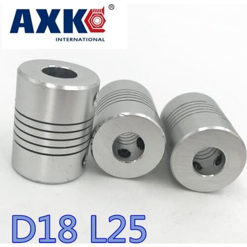 5pcs 4mm X 6.35mm D18 L25 Cnc Stepper Motor Shaft Coupler Flexible Coupling 4x6.35mm