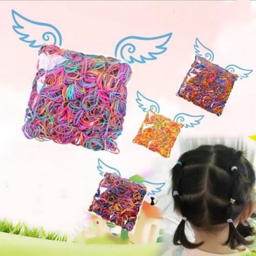 500Pcs Disposable Rubber Bands Elastic Hair Ties Kids Girl Ponytails Holder for Braids Wedding Hairstyle School Office Supplies