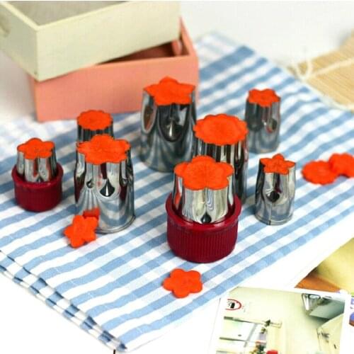 8pcs/Set Stainless Steel Puzzle Fruit Vegetable Cutter Kitchen Tools Mold Flower Shape Cookie Fondant Pastry Mould Accessories