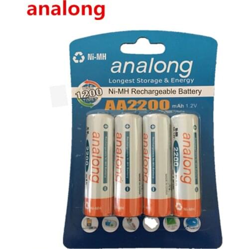 Analong 2a AA rechargeable battery 1.2V AA2200mAh Ni-MH Pre-charged Rechargeable Battery 2A Baterias for Camera