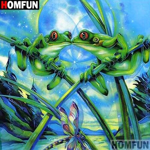 HOMFUN Full Square/Round Drill 5D DIY Diamond Painting "Animal frog" 3D Diamond Embroidery Cross Stitch Home Decor A20255