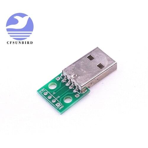 CFsunbird USB male to Dip 2.54mm in line 4P line power adapter plate mobile phone data line