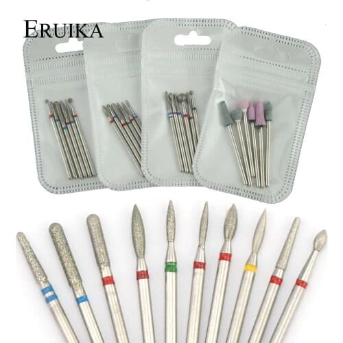 6pcs/pack Diamond Nail Milling Cutter Rotary Burr for Nail Files Cuticle Clean Drill Bits Apparatus for Manicure Art Tools