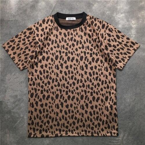 Men New Novelty 2020 Leopard gentleman T Shirts T-Shirt Hip Hop Skateboard Street Cotton T-Shirts Tee Top kenye S-XXL #K46
