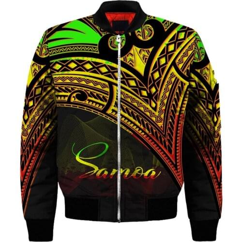 Hawaii Plumeria American Samoa Mens Unisex 3D Print Casual Bomber Jackets Zipper Flight Jacket Thick Coat Women New Streetwear 4