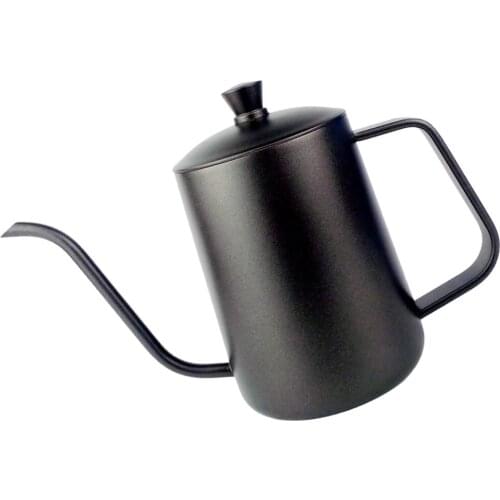 Stainless Steel Hand Drip Coffee Pot Pour Over Gooseneck Kettle 600ml Black