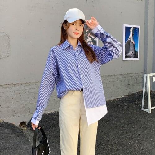 Женские рубашки в полоску KarolyiDora China At AliExpress