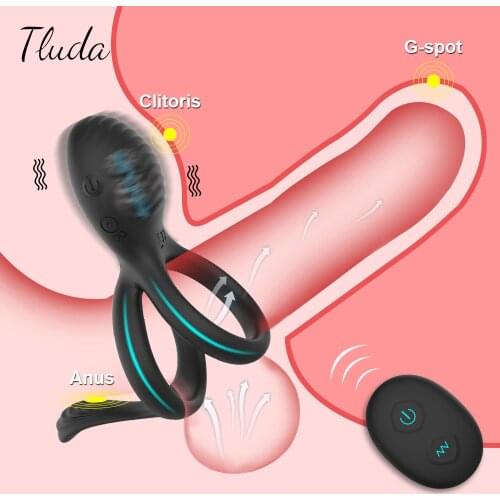 Wireless Penis Vibrating Ring Vibrator Sex Toys For Men Couple Cock Rings Cockring Retardant Ejaculation Delay Remote Control